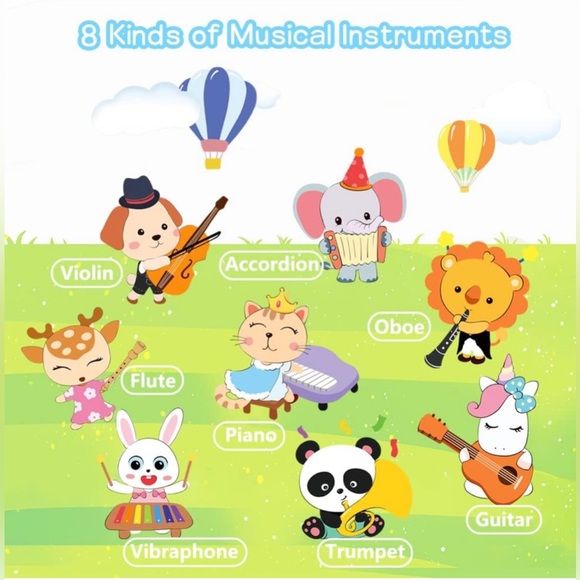 Baby Toddler Piano Mat with 38 Sounds for Boys Girls (5 Sheet Music Included) - Picture 3 of 11